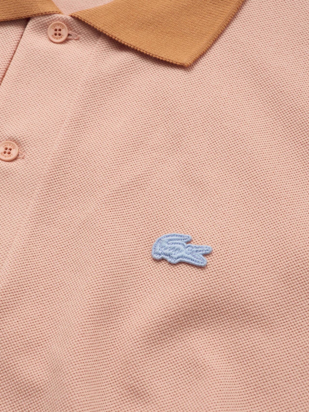 LACOSTE、クラシックフィット コントラストリブポロシャツ、ロゴ