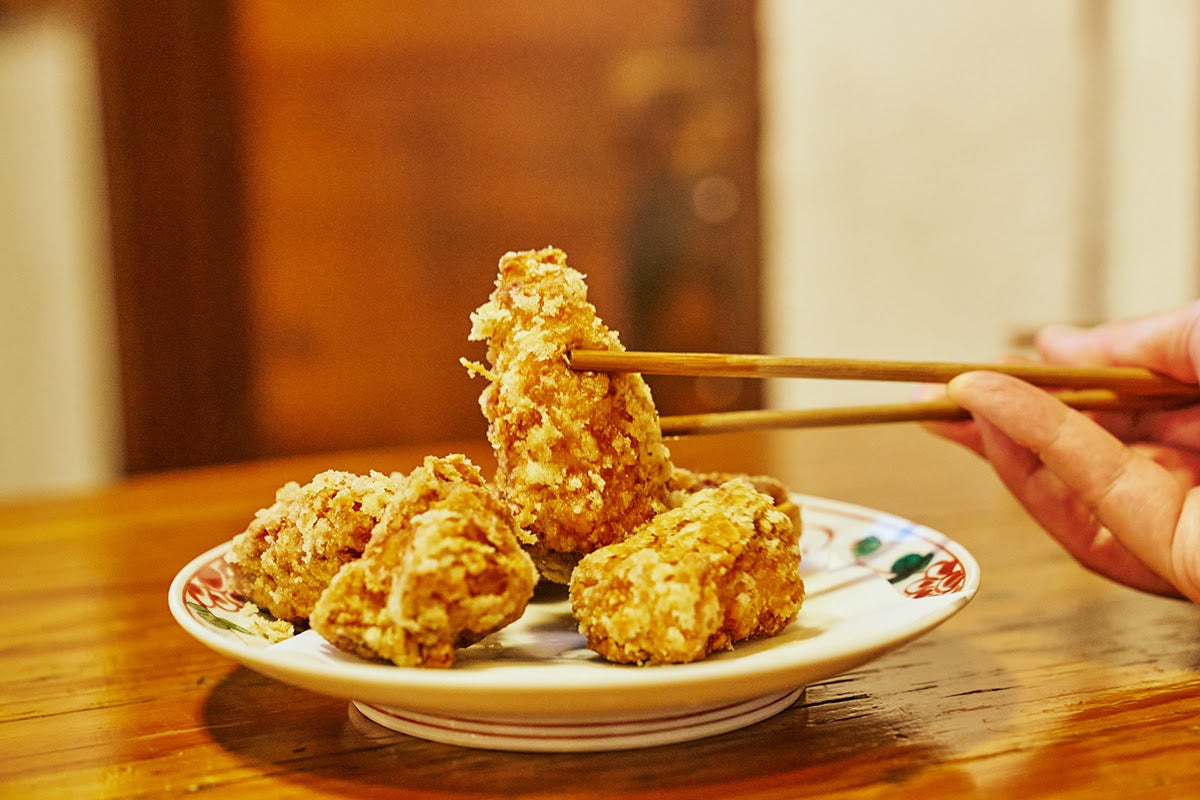 「かねまん」メニューふぐのからあげ