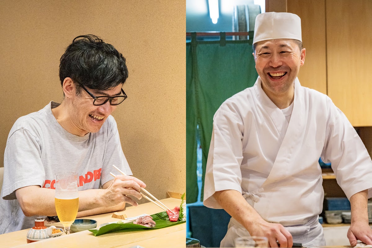 株式会社ニューロマジック取締役 木村隆二さんと「すし処 小倉」店主2