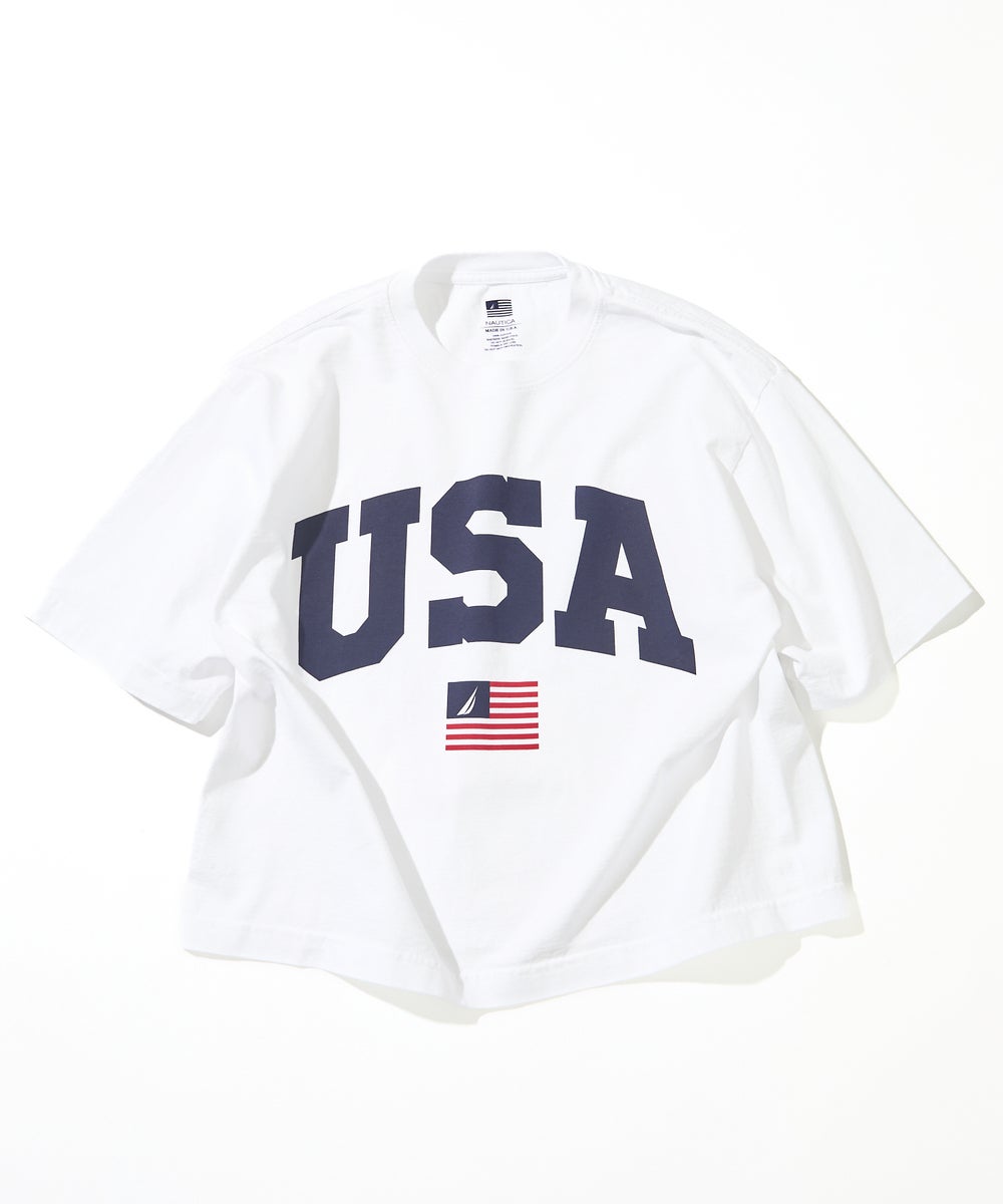 「ノーティカ（NAUTICA）」 MADE IN USA Tシャツコレクション　USAロゴホワイト