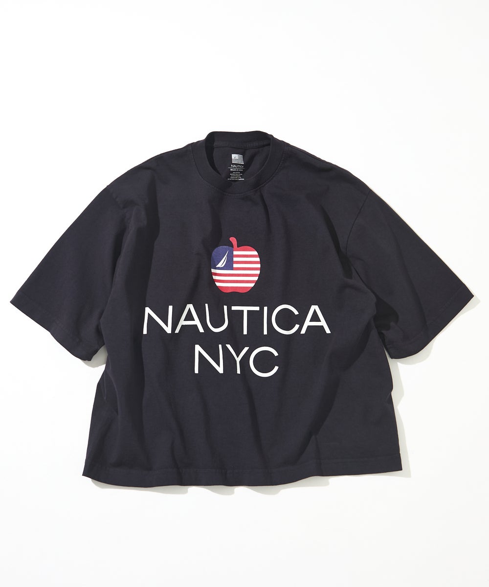 「ノーティカ（NAUTICA）」 MADE IN USA Tシャツコレクション　りんごロゴ　ネイビー