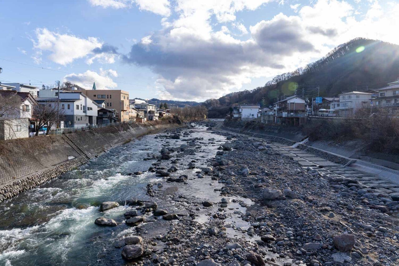 長野県小海町『桔梗家』店の近くの川