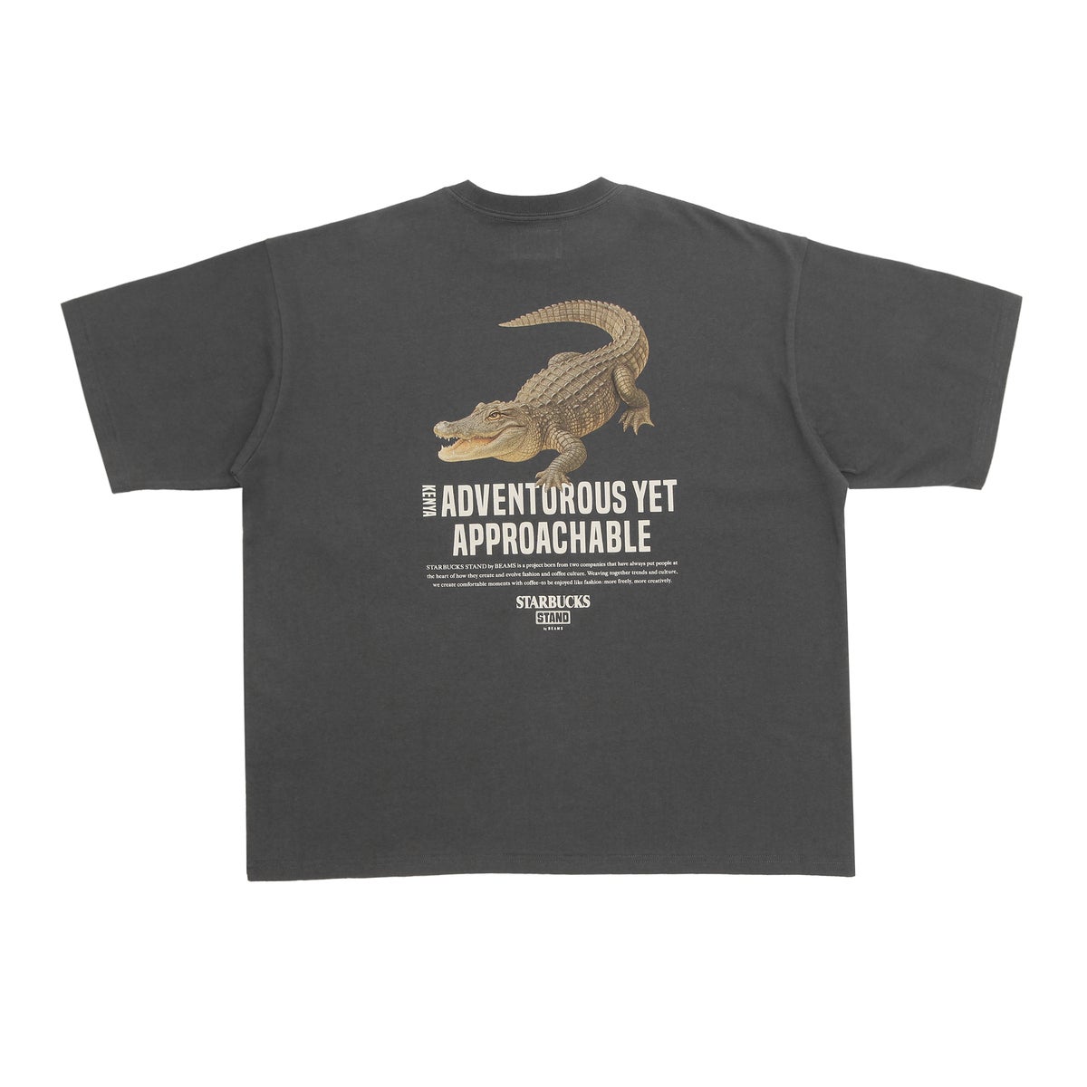 アニマルプリントTシャツ　ブラック　わに