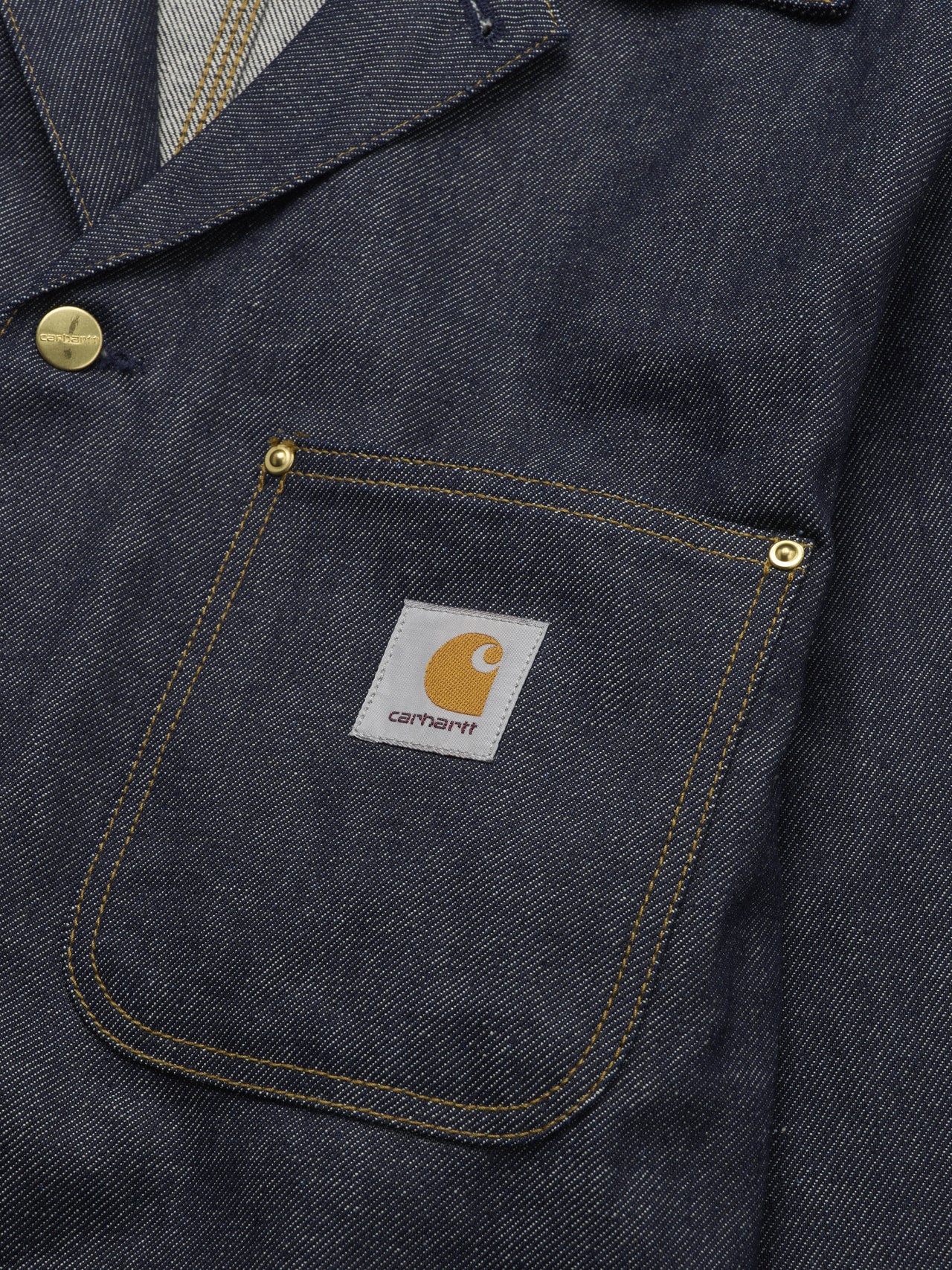 カーハート WIPのAden Chore Coat - Blue (rigid)の左ポケット