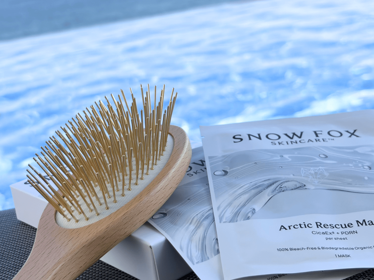 SNOW FOX SKINCARE プレミアム FOX カッサ ビーチウッド ヘアブラシ アークティックレスキュー ヴィーガン マスク