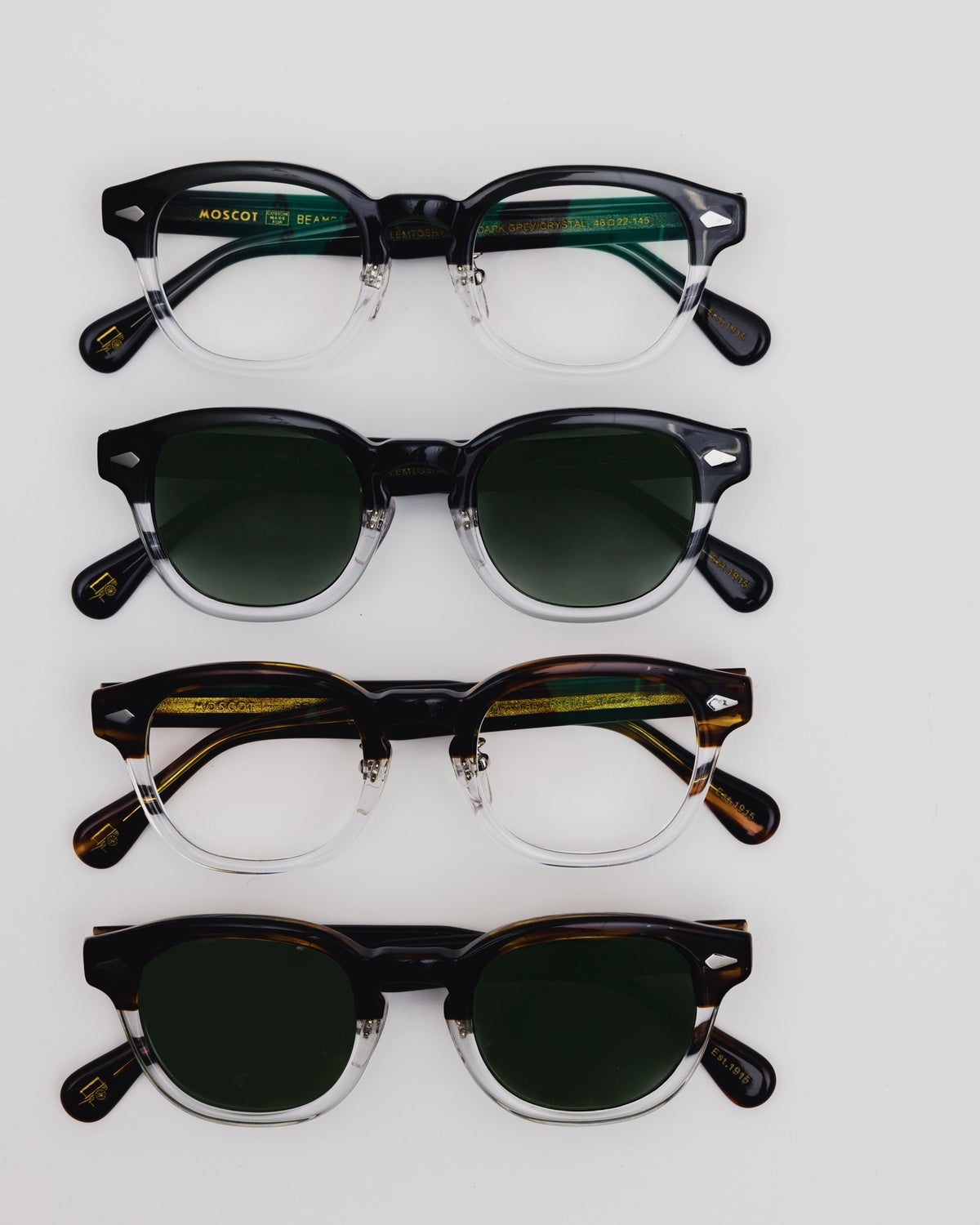 MOSCOT &times; BEAMS PLUS〉 『LEMTOSH+』　カラーサングラスとクリアレンズ　