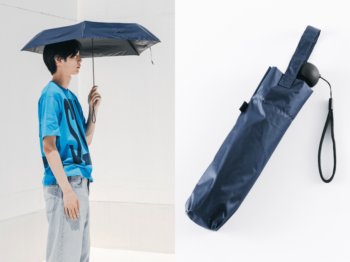 日傘初心者こそ買うべき「無印良品」の日傘。パッとたためて軽量、そして折れにくい！／遮熱性のある 折りたたみ日傘