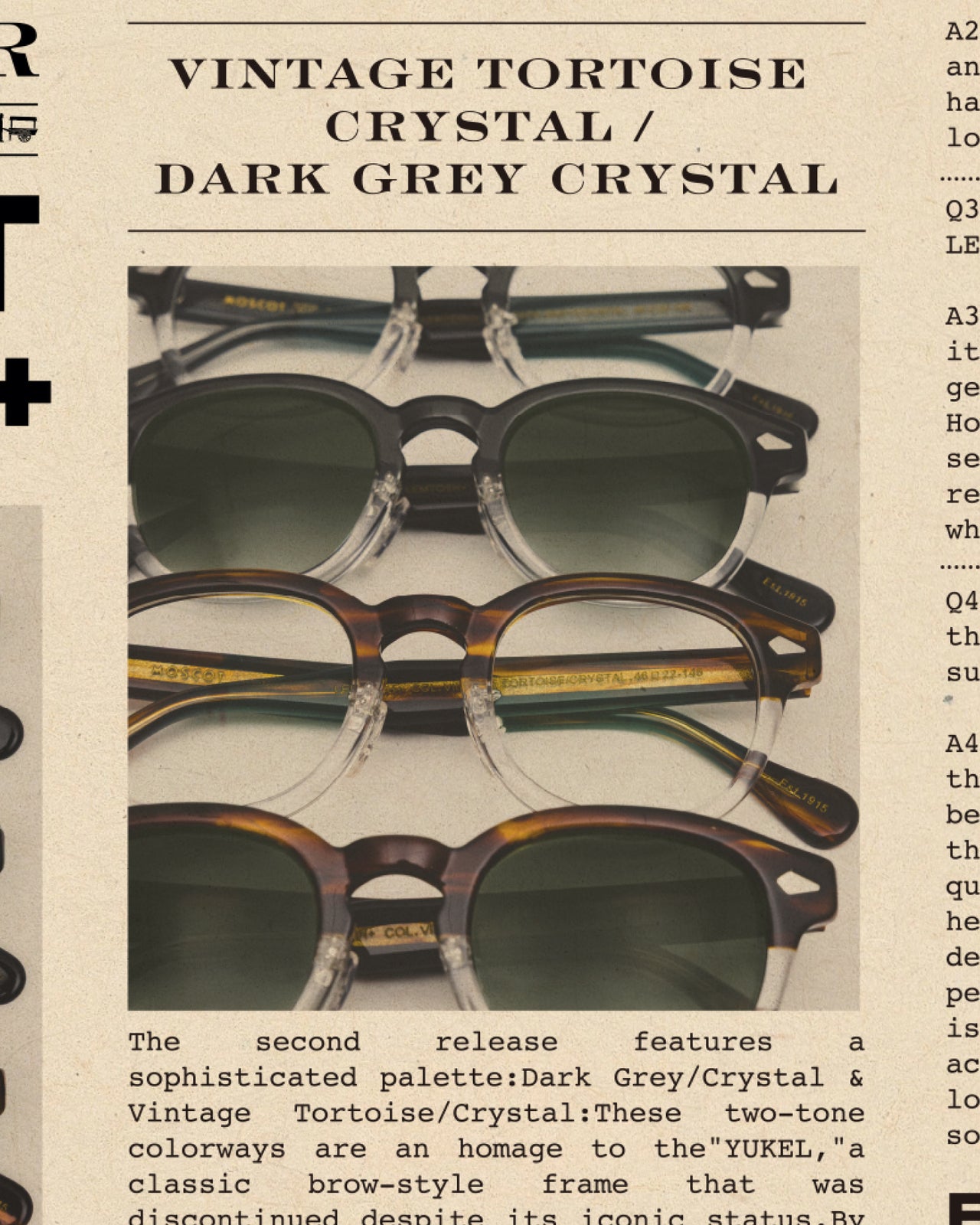 MOSCOT &times; BEAMS PLUS 『LEMTOSH+』ビジュアル２