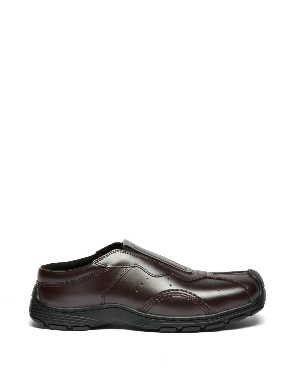 AURIX OXBLOOD SATIN FINISH LEATHER SLIP ON MULES