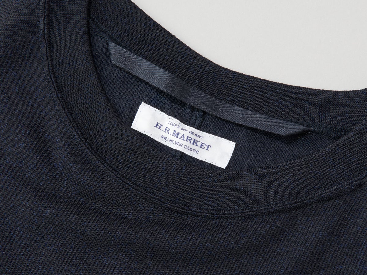 【涼しい！ハリウッド ランチ マーケットの服】上品さも、涼しさも。夏の理想形Tシャツを発見！／Hエンブロイダリースーパー140ウール×クールマックスショートスリーブTシャツ