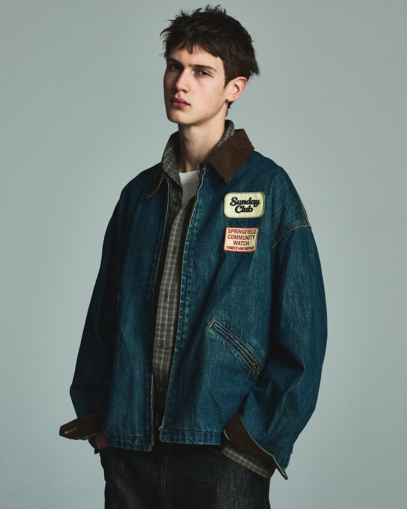 niko and ... JEANS(ニコアンド ジーンズ)のデニムジャケットを着用した男性モデル1
