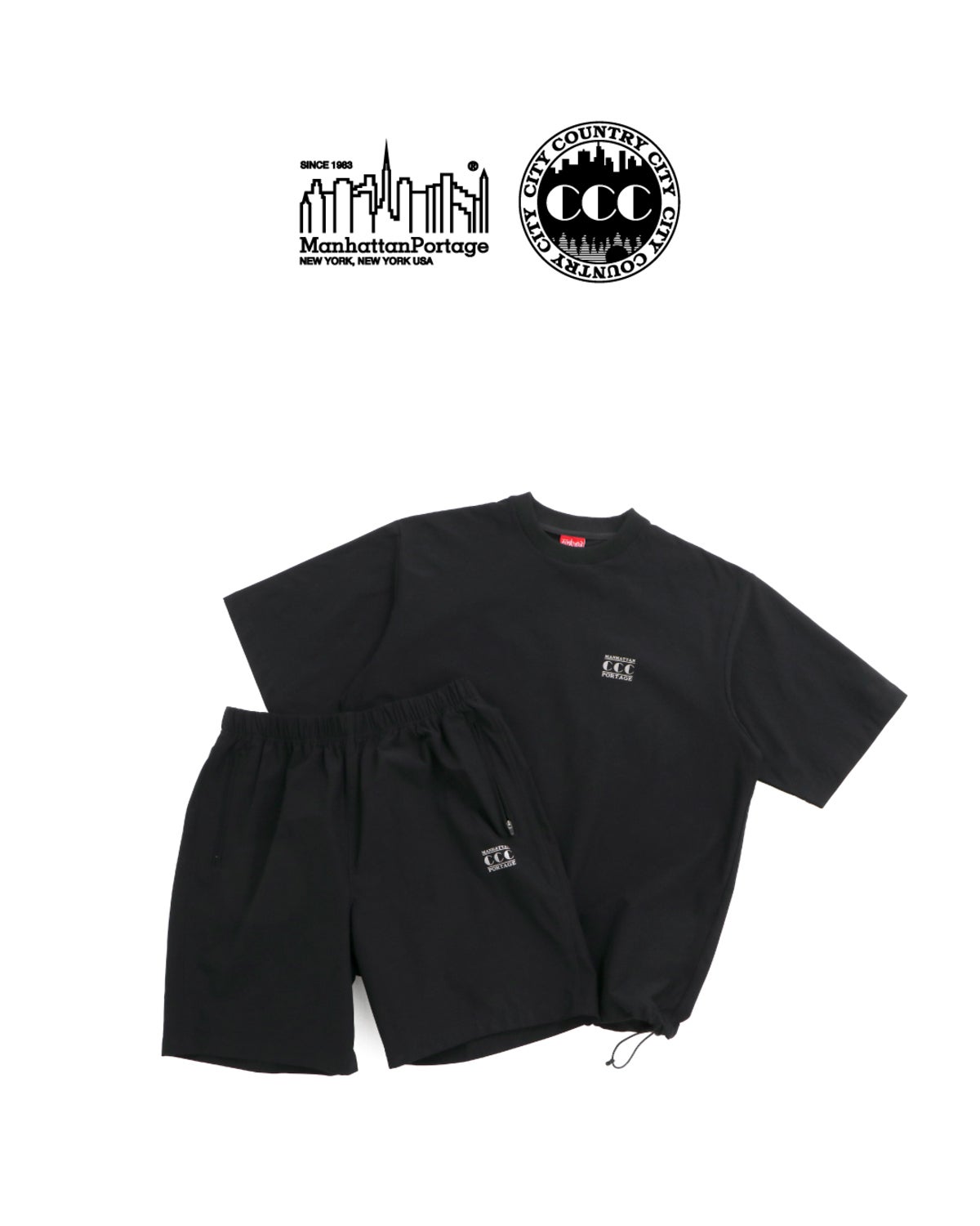 T-Shirts &Print Shorts　ブラック