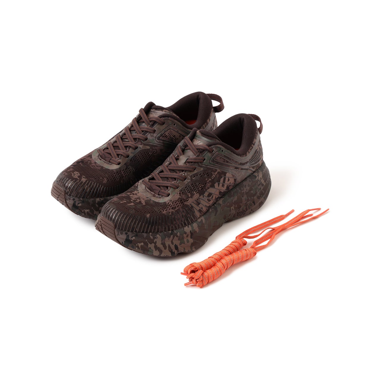 BEAMS HOKA Bondi 7 コラボ ブラウン 側面 紐