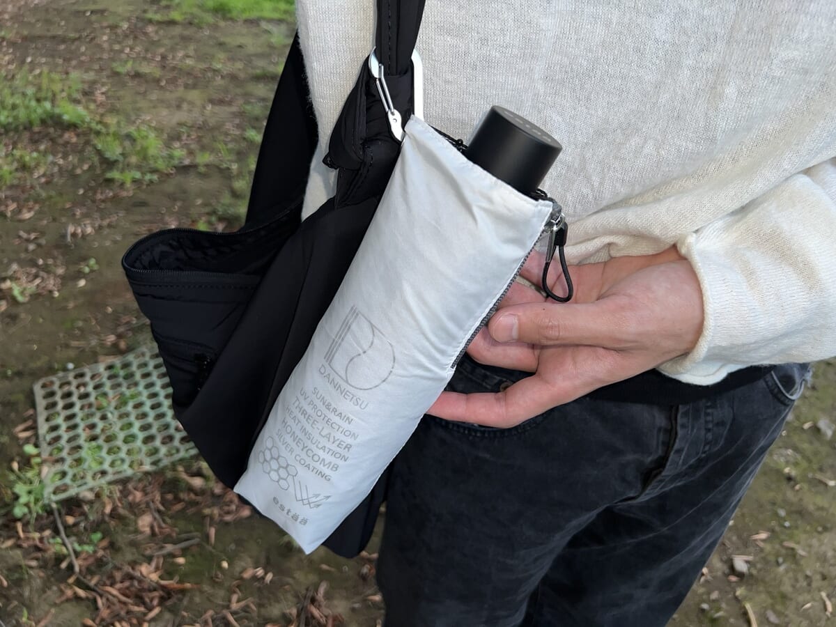 ムーンバット エスタ ハニカム断熱パラソル  折り畳み傘 晴雨兼用 60cm　カラビナバッグ取り付け