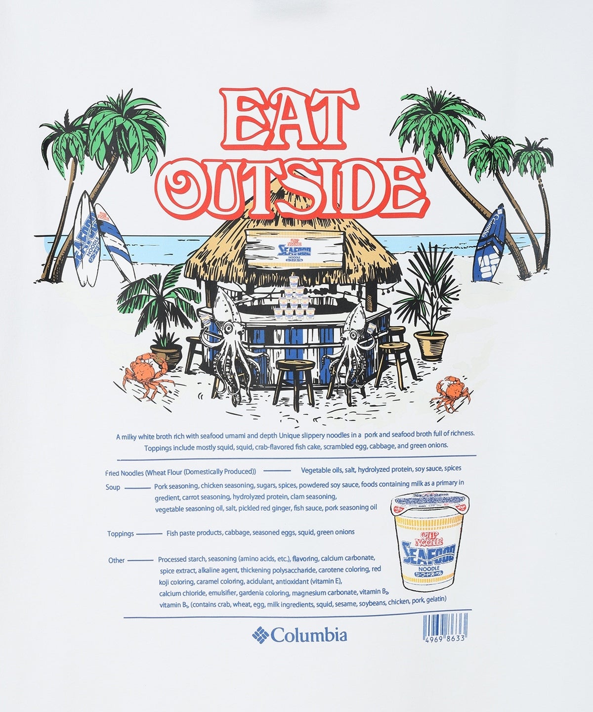 カップヌードル シーフードヌードル × Columbia BASIN TO GARDEN WATER GRAPHIC S/S TEE バックプリント