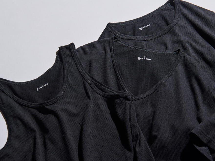 涼しい！「無印良品」の“隠れ名品インナー”３選を服好きが着比べてみたら快適すぎた！／さらっと綿インナー　メッシュ編み