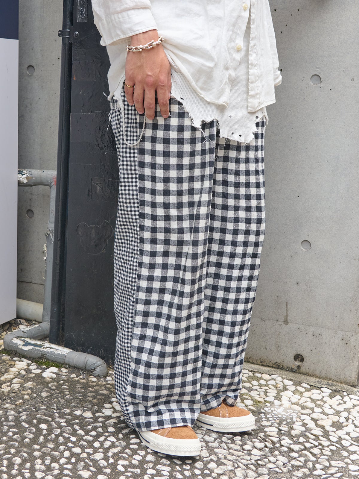 CONVERSE 、コンバース、ONE STAR SUEDE V-3、ベージュ、スニーカー、スナップ、全身