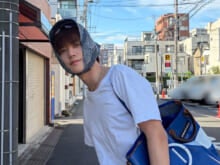 髪も守れて、涼しくなる！ 璃央を真似て初めてのバンダナコーデ[樋之津琳太郎ブログ]