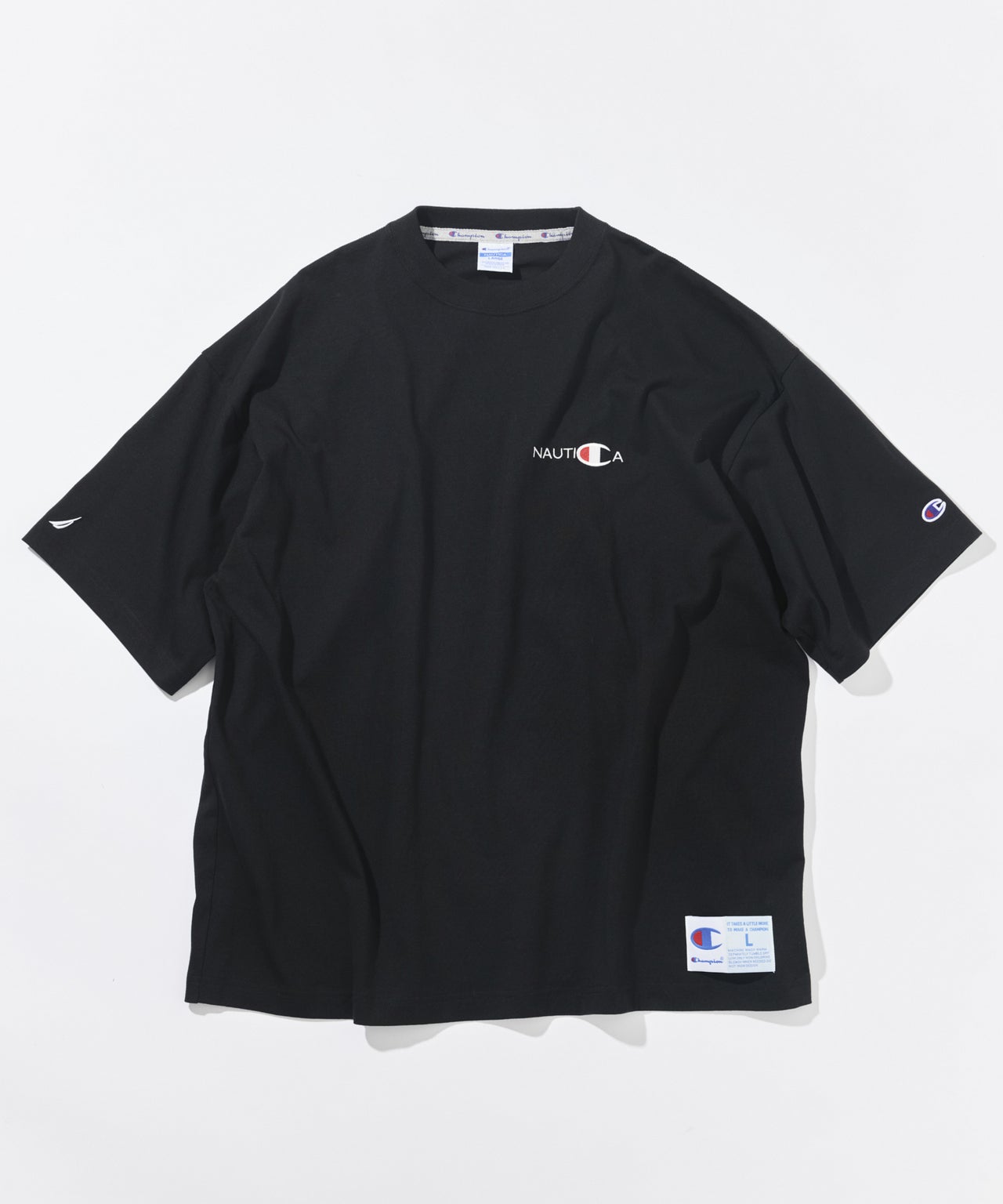NAUTICA Champion コラボレーションアイテム Tシャツ　ブラック