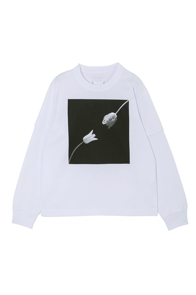 sacai(サカイ)×ロバート・メイプルソープ チューリップロングTシャツ(前面)