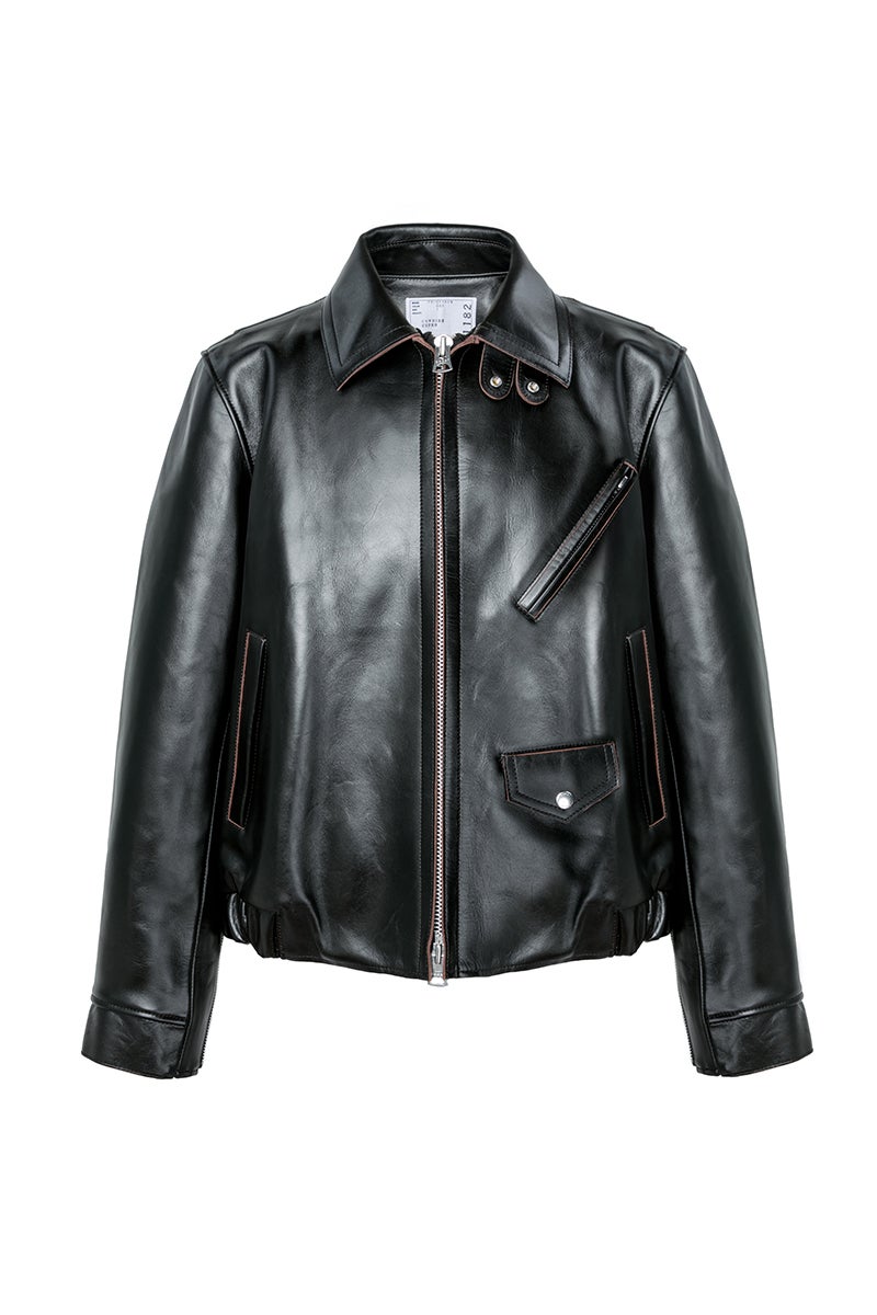 sacai(サカイ)×ロバート・メイプルソープ カラーリリーレザージャケット(前面)