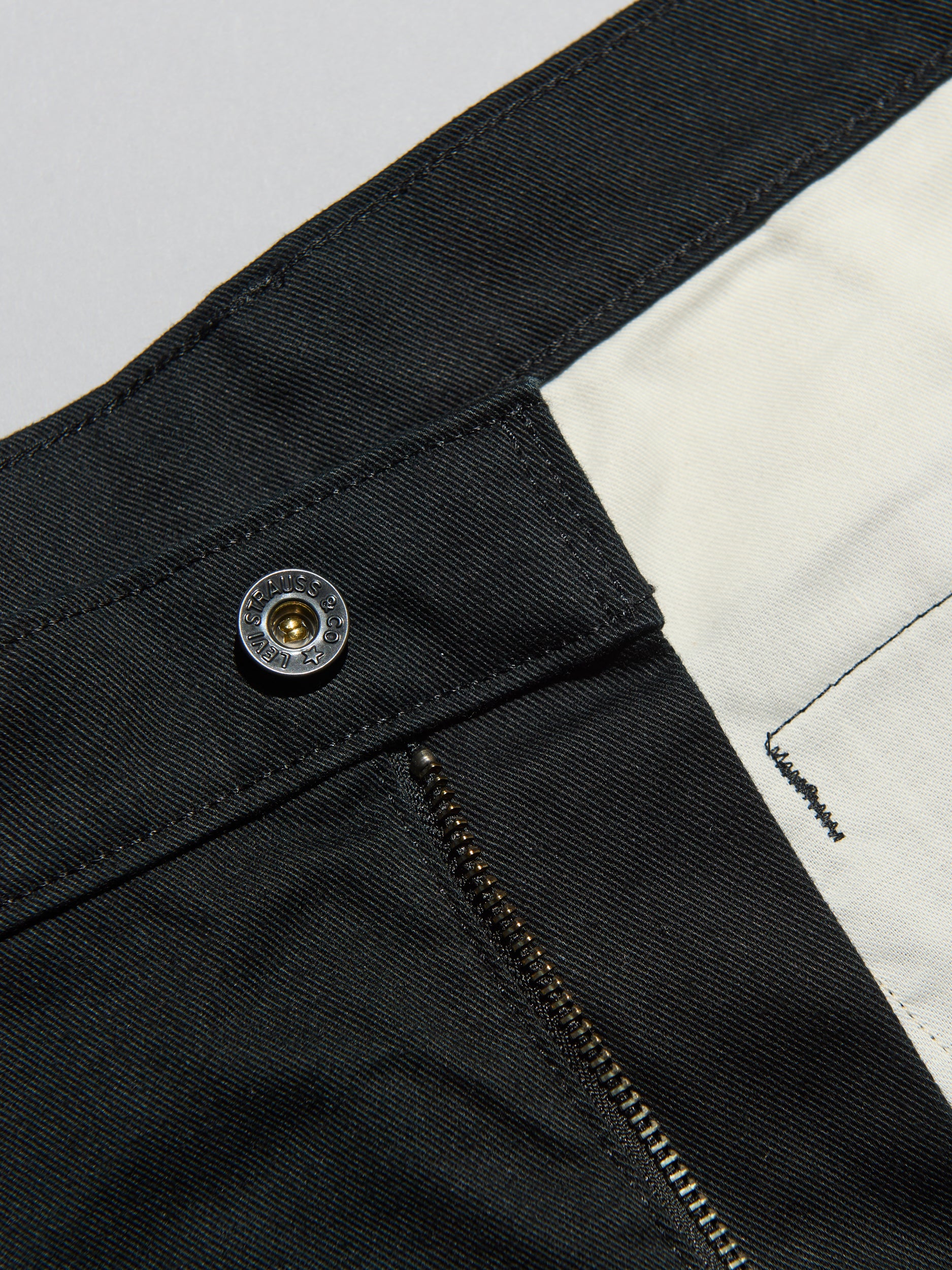 リーバイス®のWORKWEAR ルーズ プリーツ ワークチノのボタンとジップ