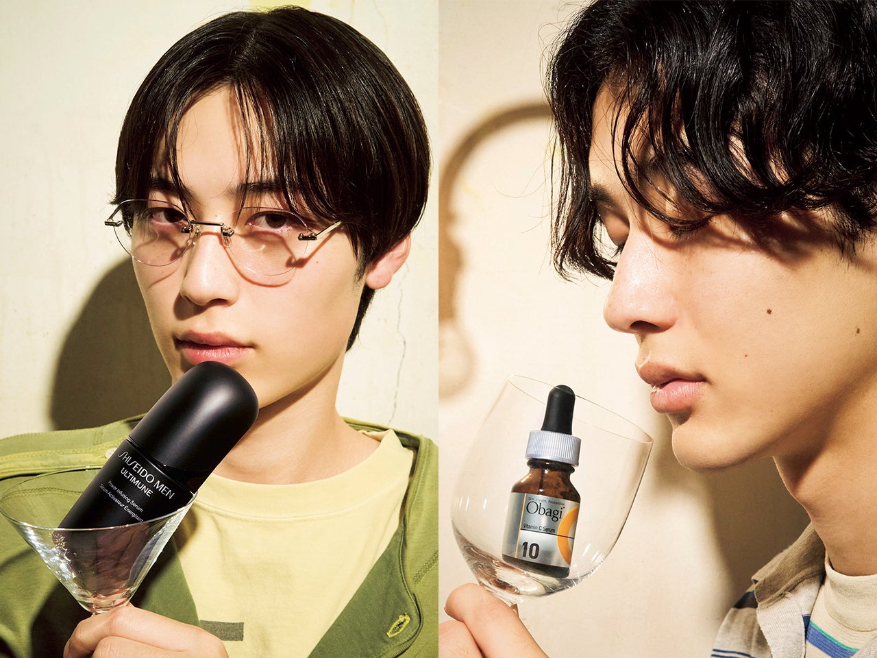 乾杯の代わりに、“美容液”を。ディオール、資生堂 メン...石川愛大＆髙橋紅輝がハマるスペシャルケアは？［MNBAのコスメティック・シェアハウス］