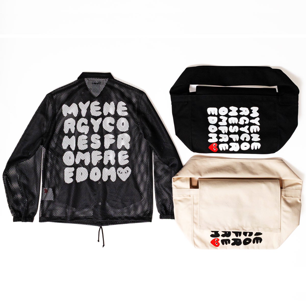 メッシュコーチジャケット ¥30,800(税込) サイズ:S、M、L、XL、XXL メッセンジャーバッグ ¥27,500(税込) カラー:黒、白