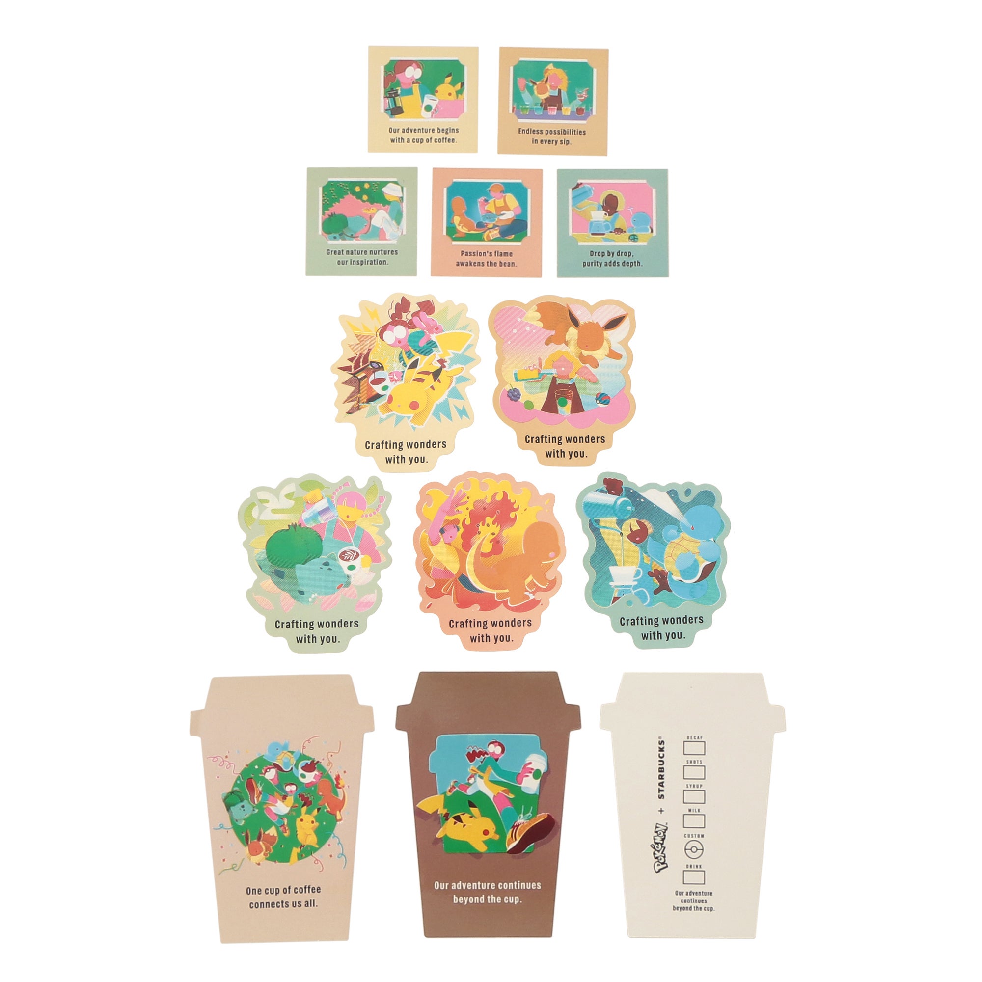 『Pokémon + STARBUCKS アートステッカーセット』 ラインナップ