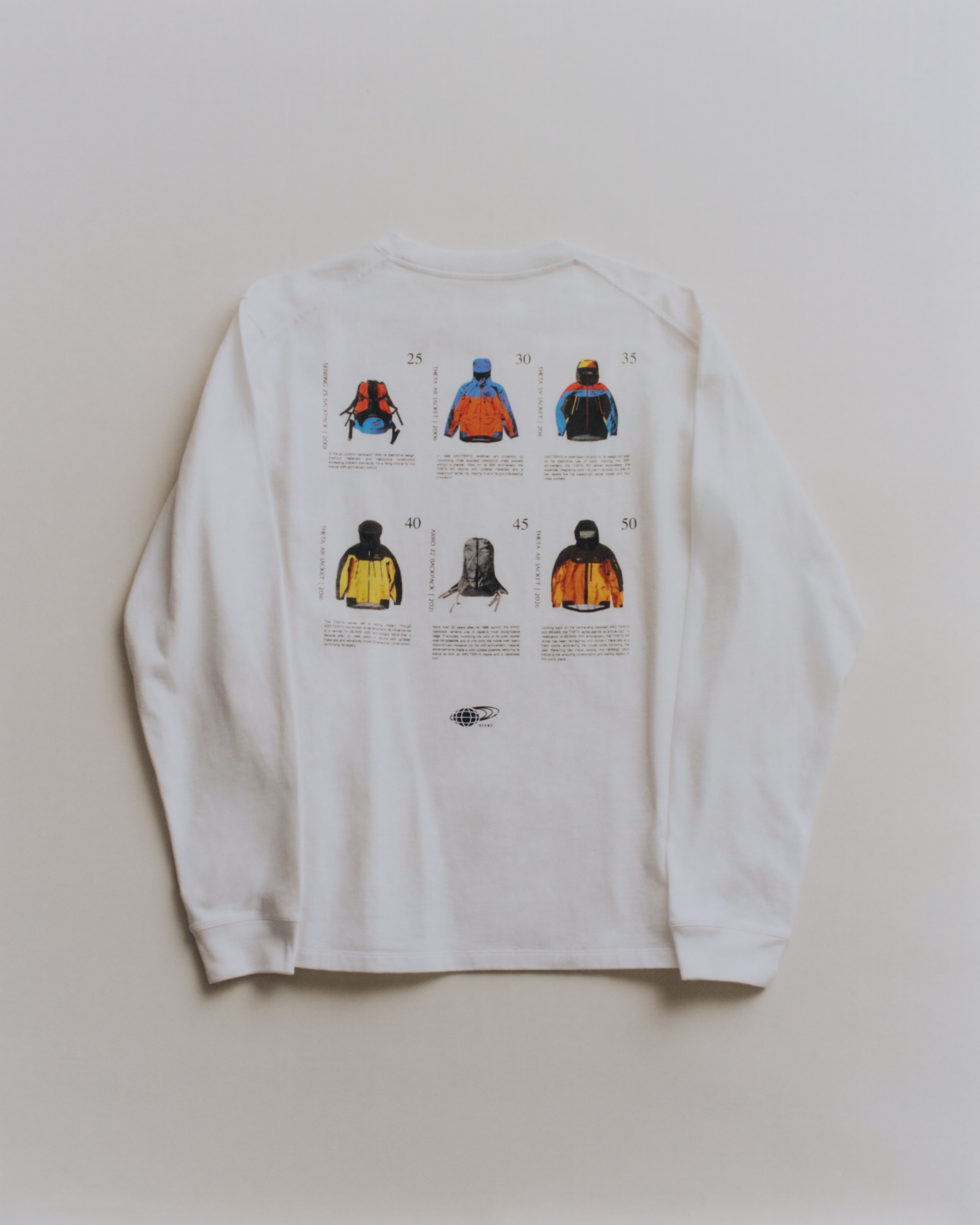 ARC'TERYX × BEAMS Anniversary Collection ビジュアル ロンT