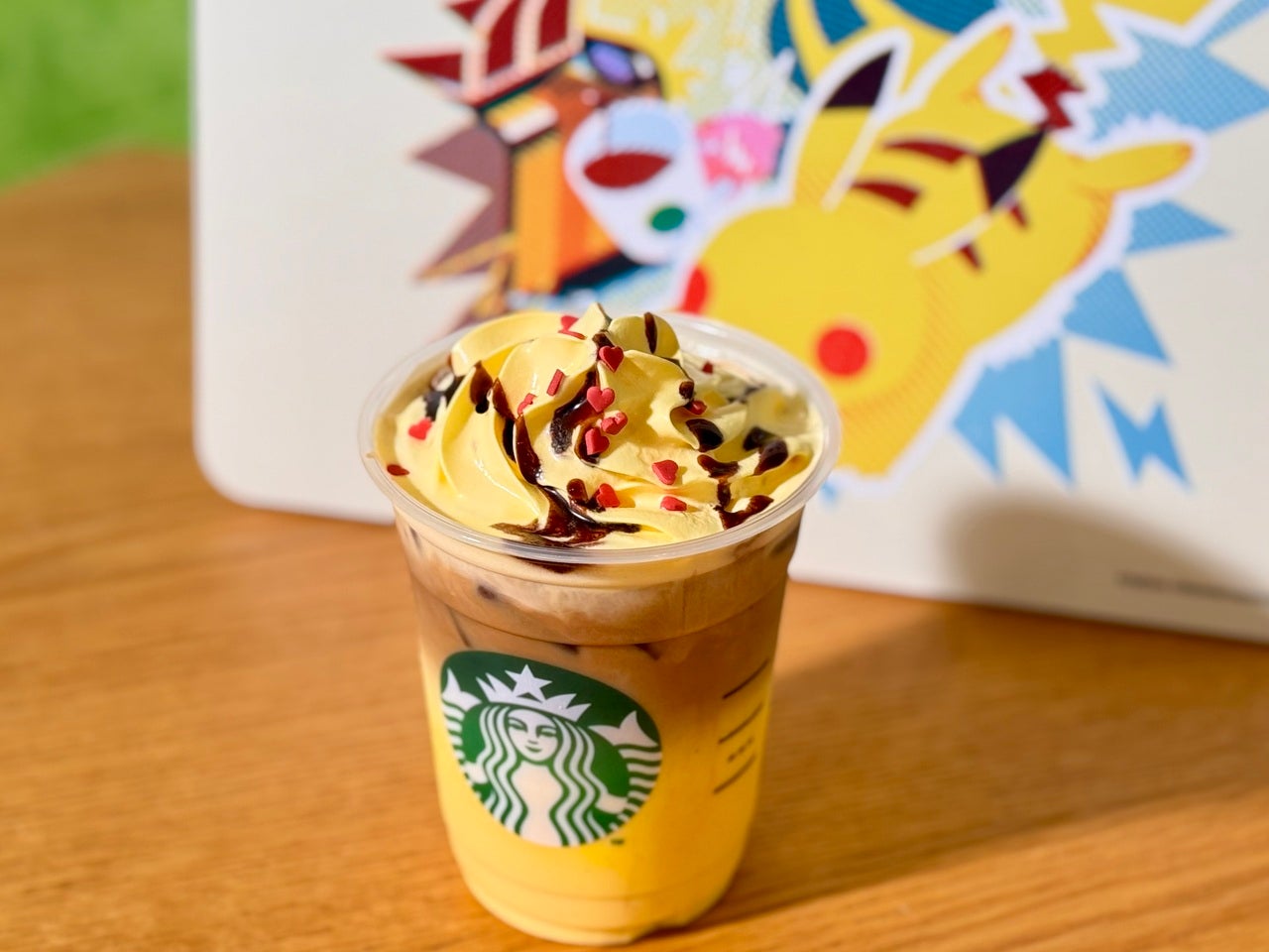 スタバ新作ポケモンコラボメニュー「ピカチュウ ハニークリーム ラテ」実物ホイップ