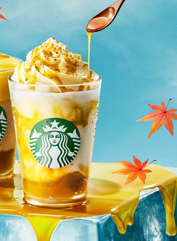 スタバ新作「とろり蜜芋 紅はるか フラペチーノ®」キービジュアル