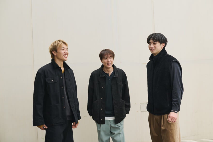 バスケットボール選手の五十嵐圭さん、西田優大さん、新井楽人さん。メンズノンノウェブの「Bリーグ」インタビューにて３