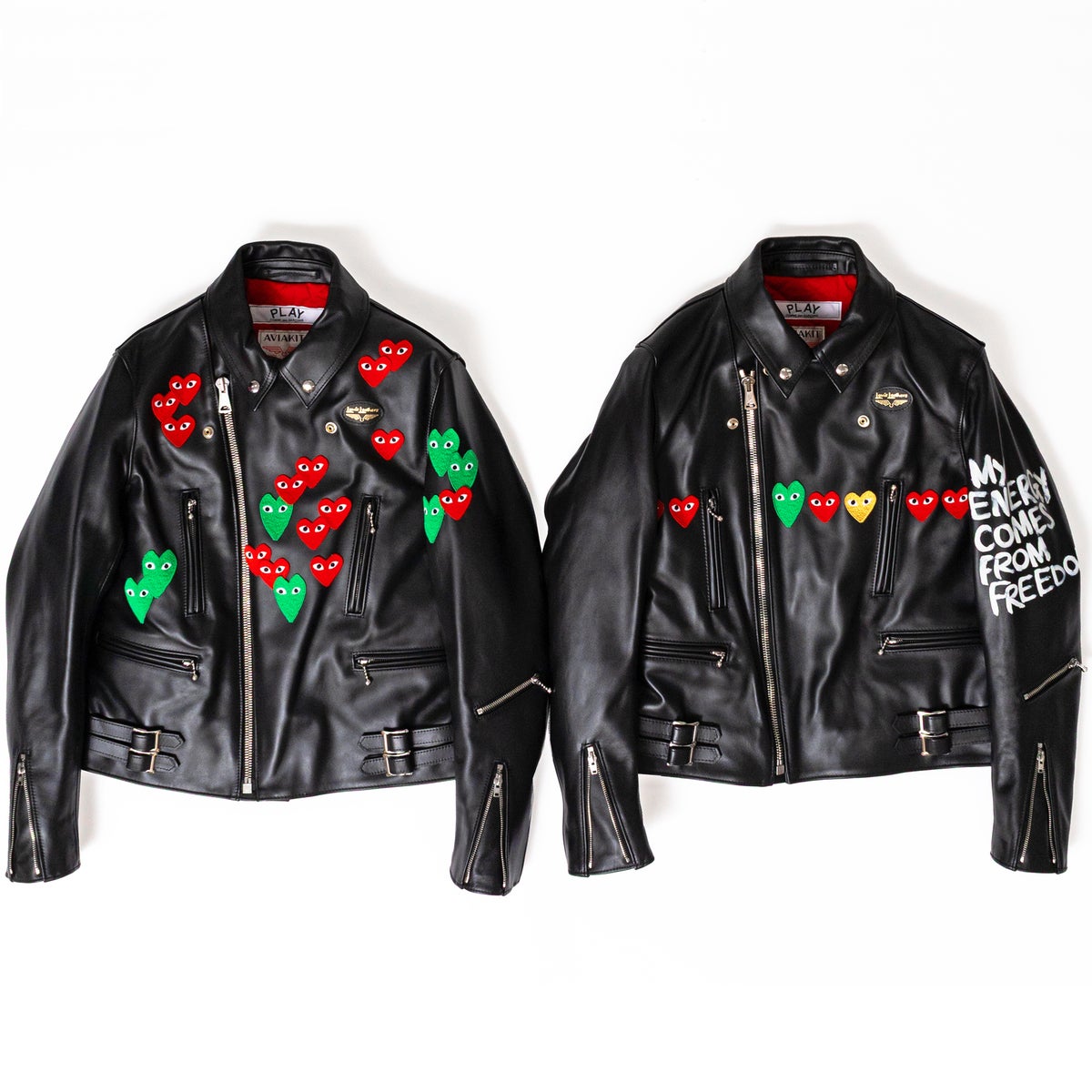 PLAY×LEWIS LEATHERS ライダースジャケット(背面メッセージ