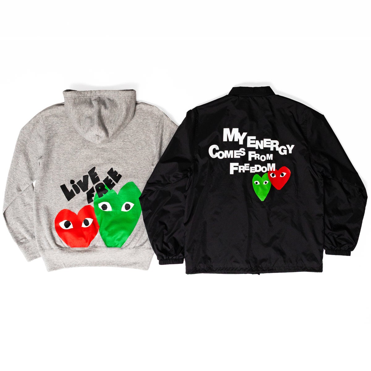 LIVE FREE フーディー ¥36,300(税込) サイズ:XXS、XS、S、M、L、XL、XXL コーチジャケット ¥19,800(税込) サイズ:S、M、L、XL、XXL
