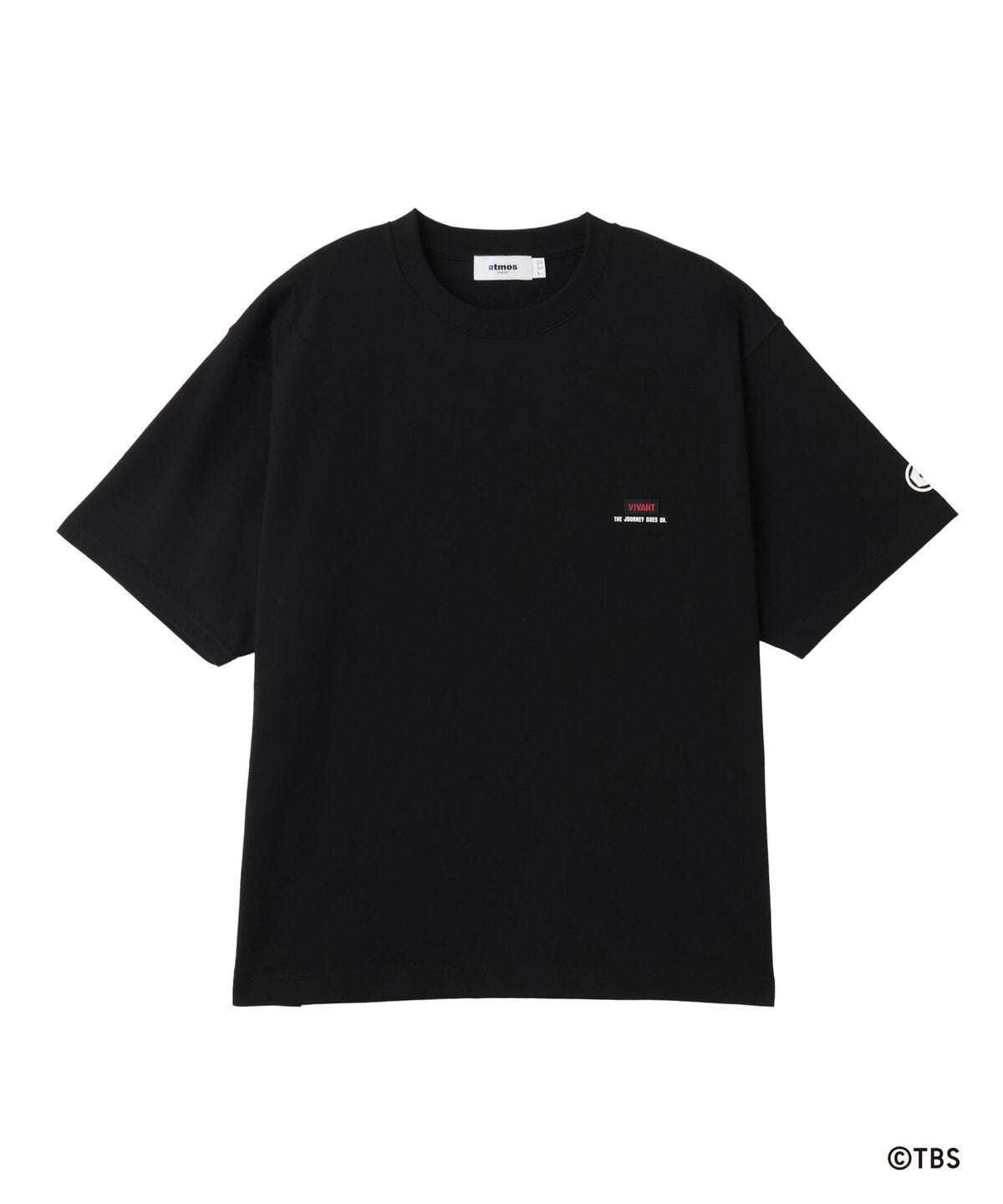 VIVANT × atmos Patch Logo T-shirt ブラック 前