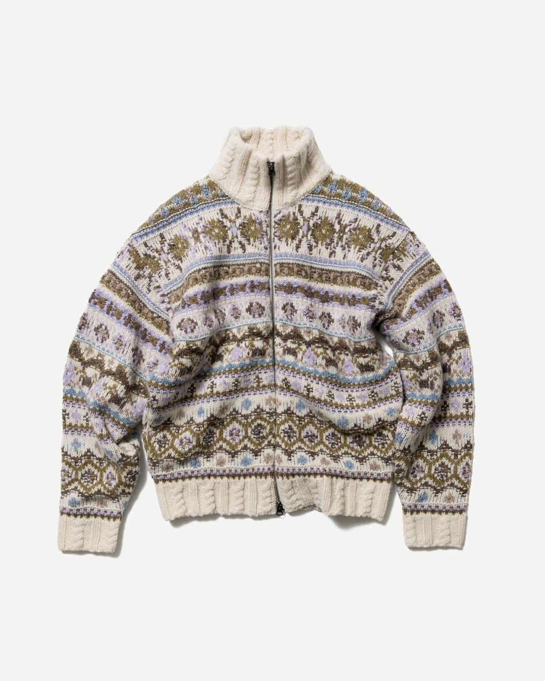 NATIVE PATTERN ZIP-UP BLOUSON　オフホワイト