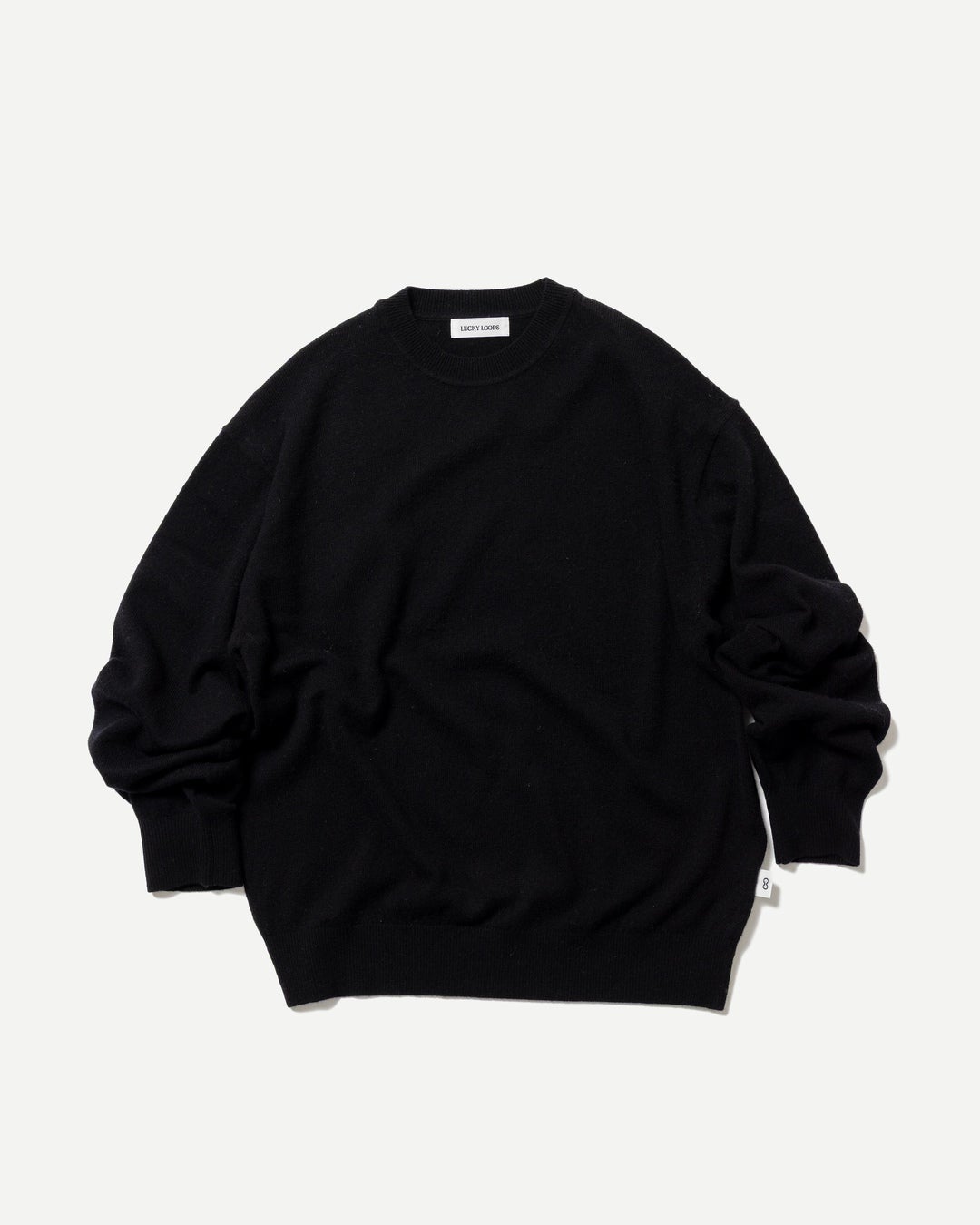 WOOL CASHMERE CREW NECK PULLOVER　ブラック