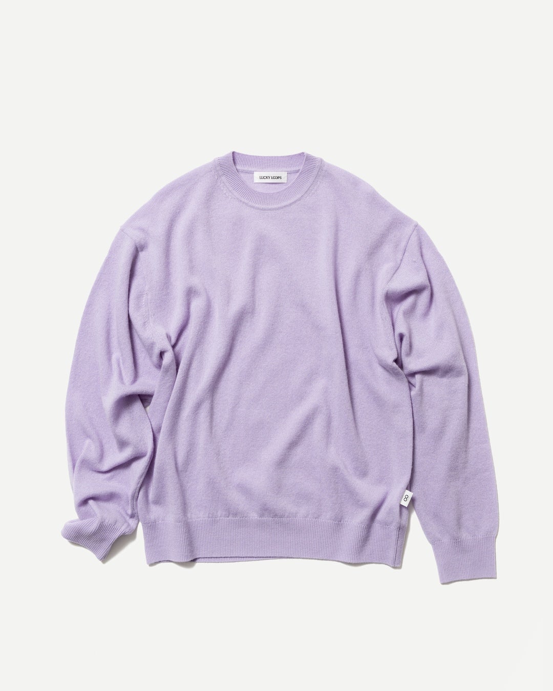 WOOL CASHMERE CREW NECK PULLOVER　パープル