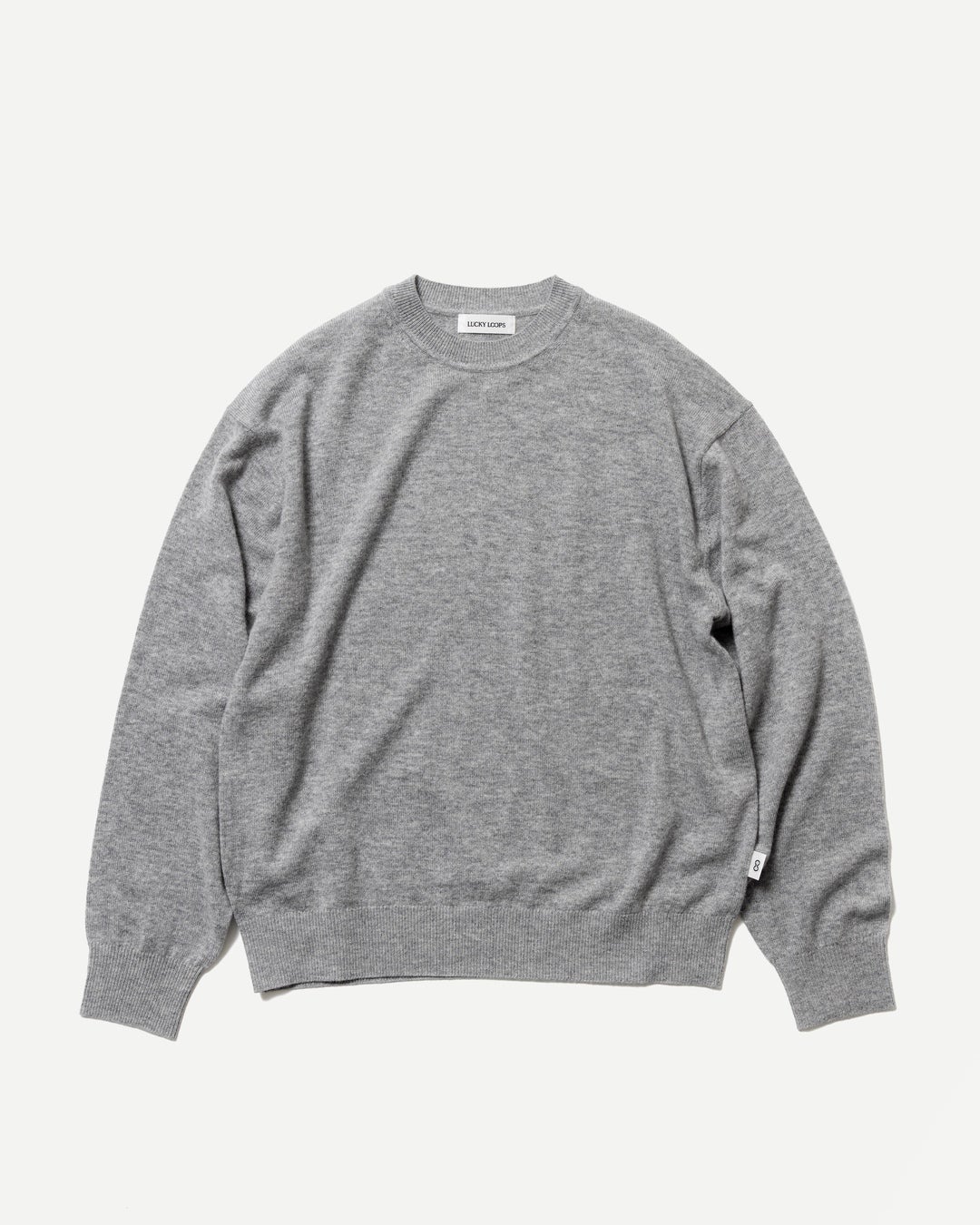 WOOL CASHMERE CREW NECK PULLOVER　グレー