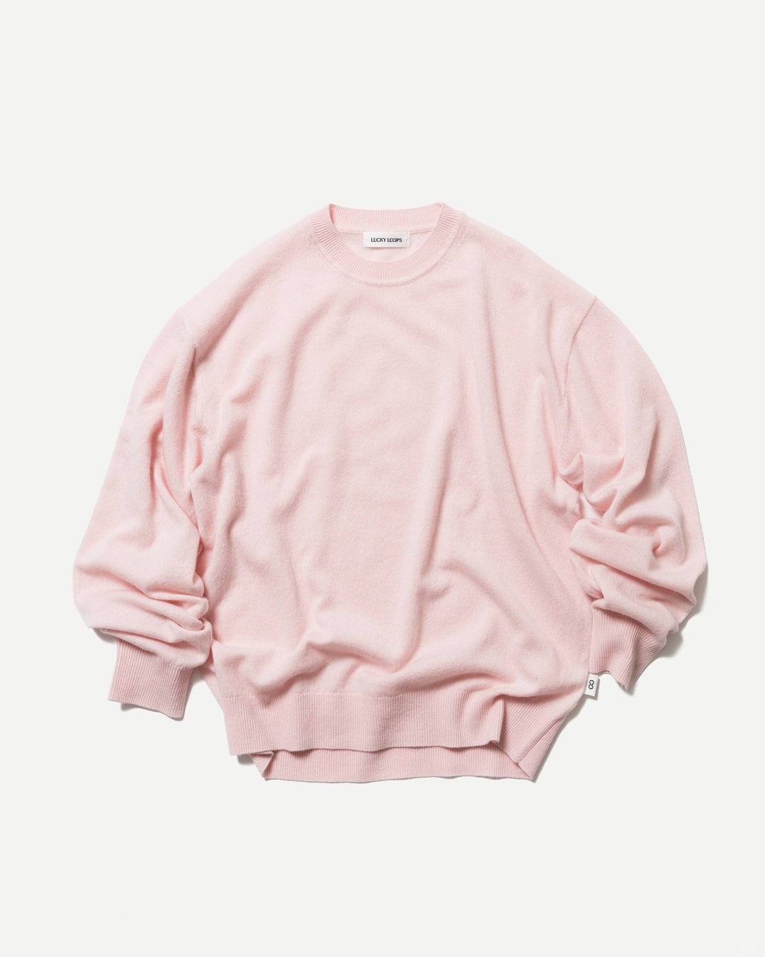 WOOL CASHMERE CREW NECK PULLOVER　ピンク
