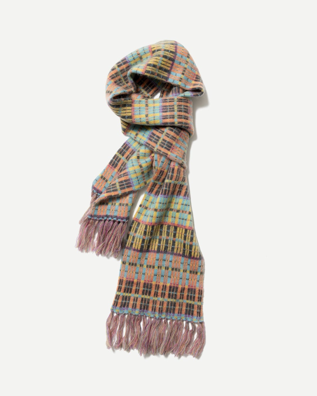 MIXED CHECK JACQUARD SCARF　オレンジ