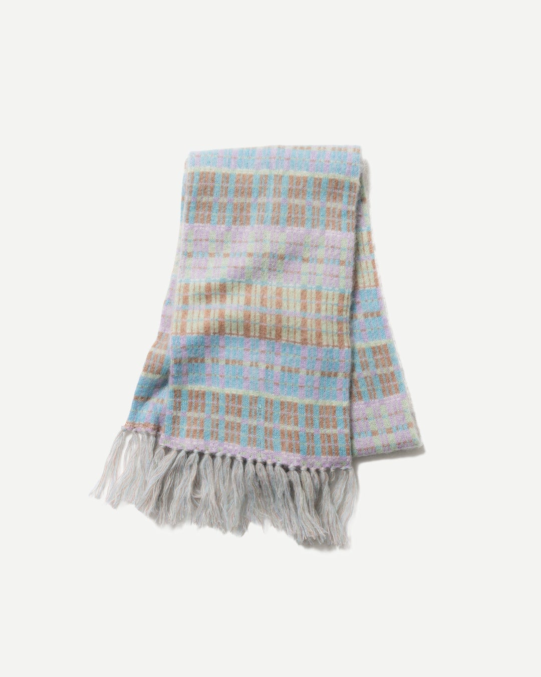 MIXED CHECK JACQUARD SCARF　スカイ