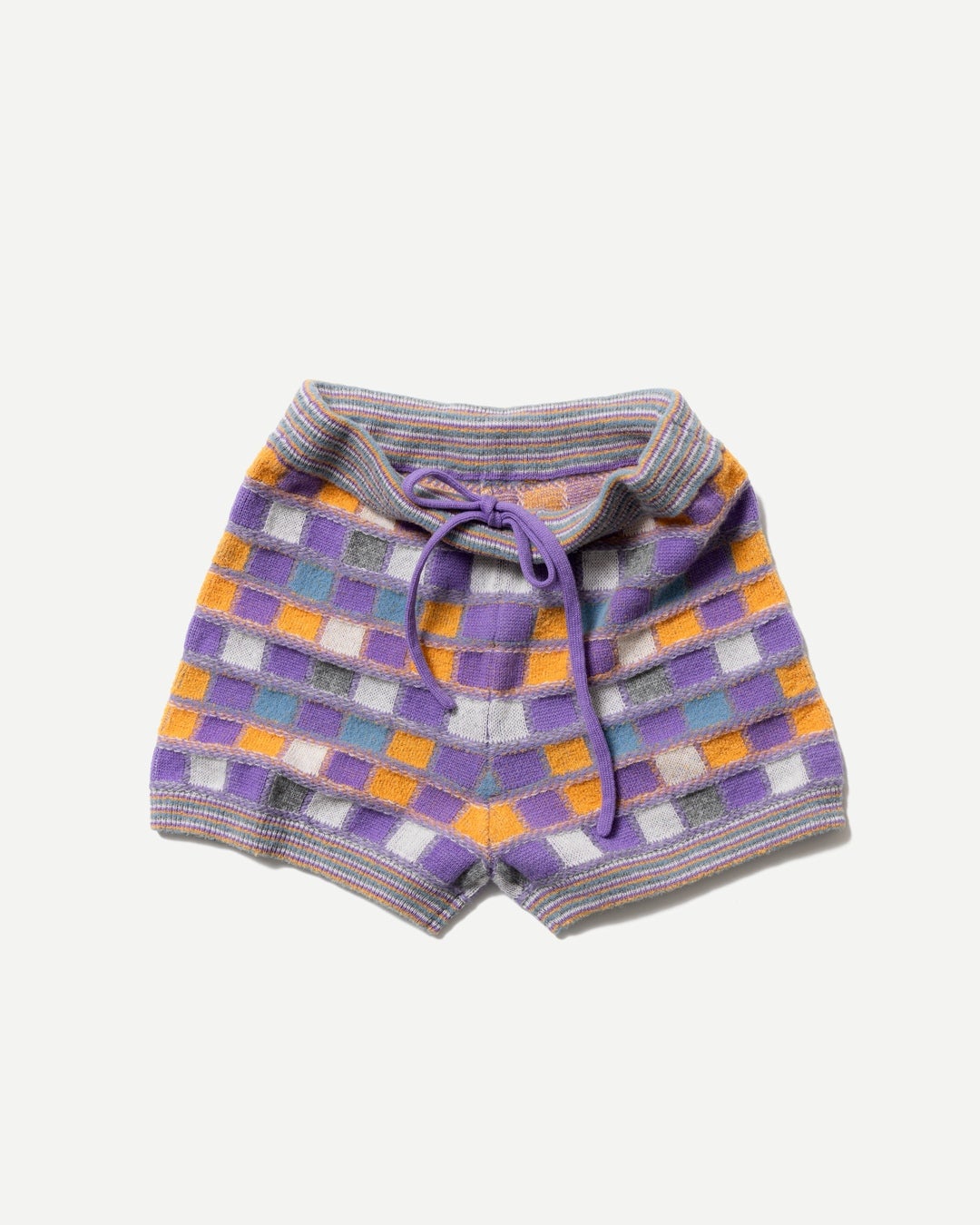 MULTICOLOR CHECKERBOARD SHORTS　パープル