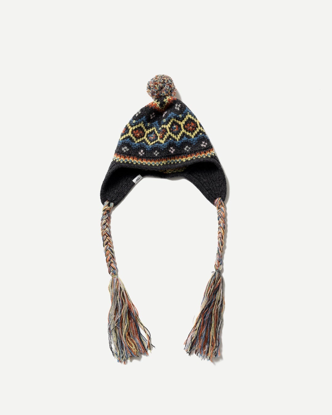 NATIVE PATTERN BEANIE　チャコール